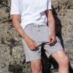 Men's Organic Cotton Jersey Athletic Grey Shorts