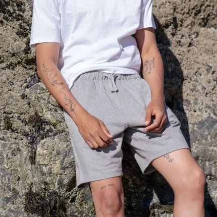 Men's Organic Cotton Jersey Athletic Grey Shorts
